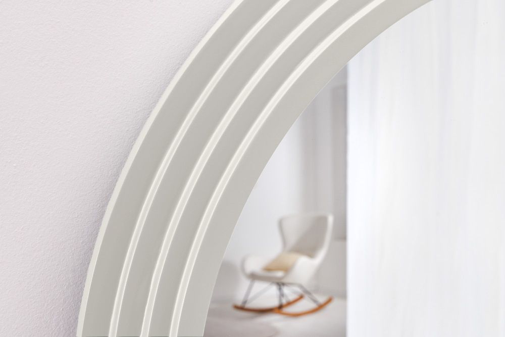 Design Wandspiegel WAVE 160cm weiß Rundbogen Spiegel