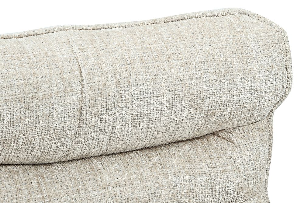 Drehbarer Sessel CLOUD champagner beige Chenille schwarz Metall