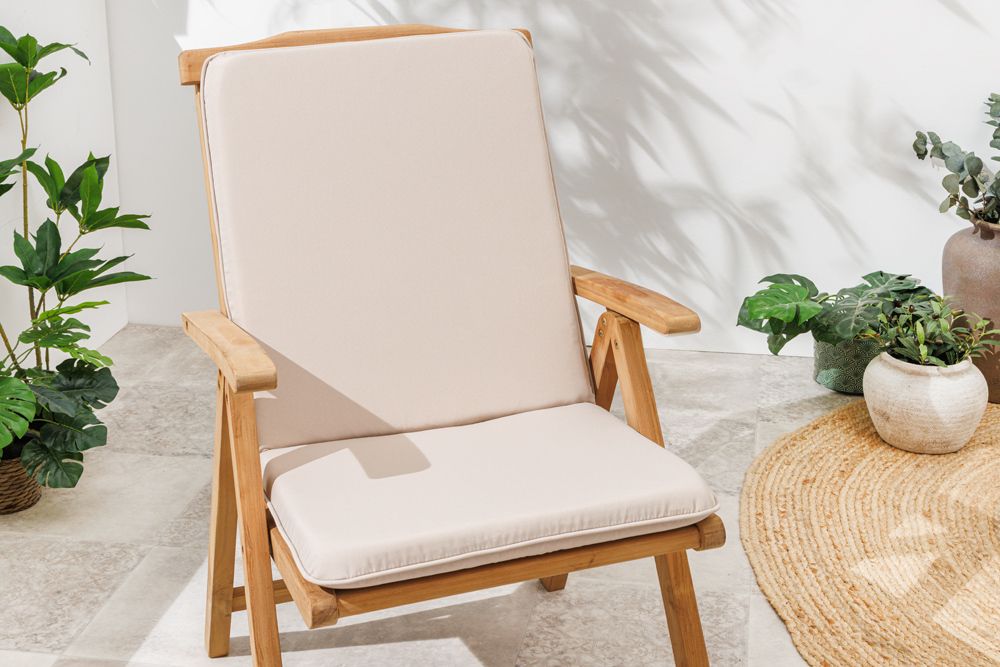 Outdoor Sitzkissen COMFORT LINE 50x100cm beige für Niedriglehner-Stuhl Polsterauflage