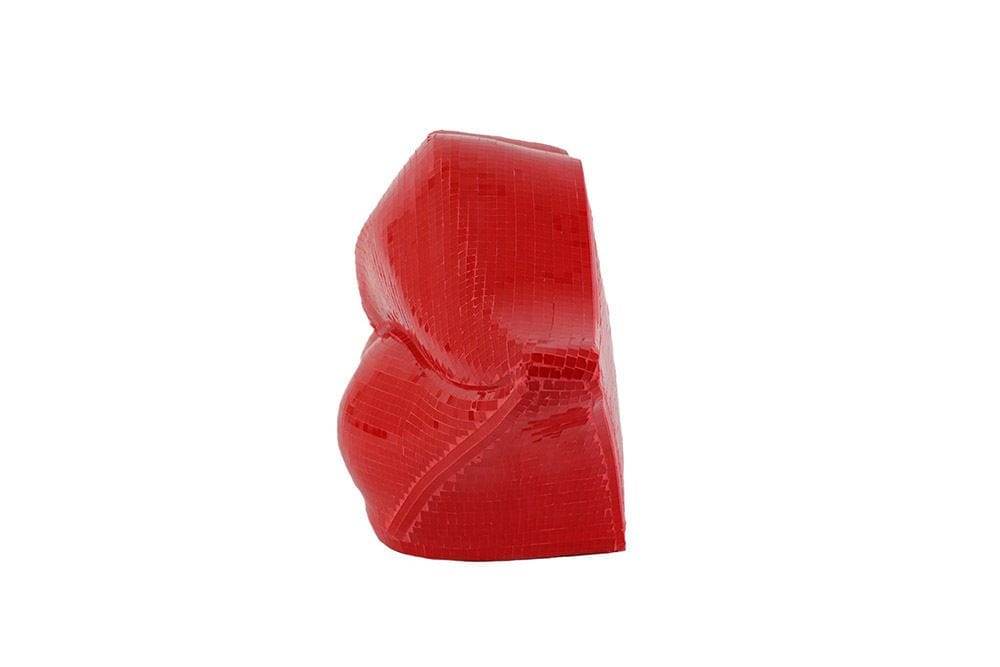 Glamouröse Deko-Figur DISCO LIP 45cm rot Glas-Mosaik-Design handmade