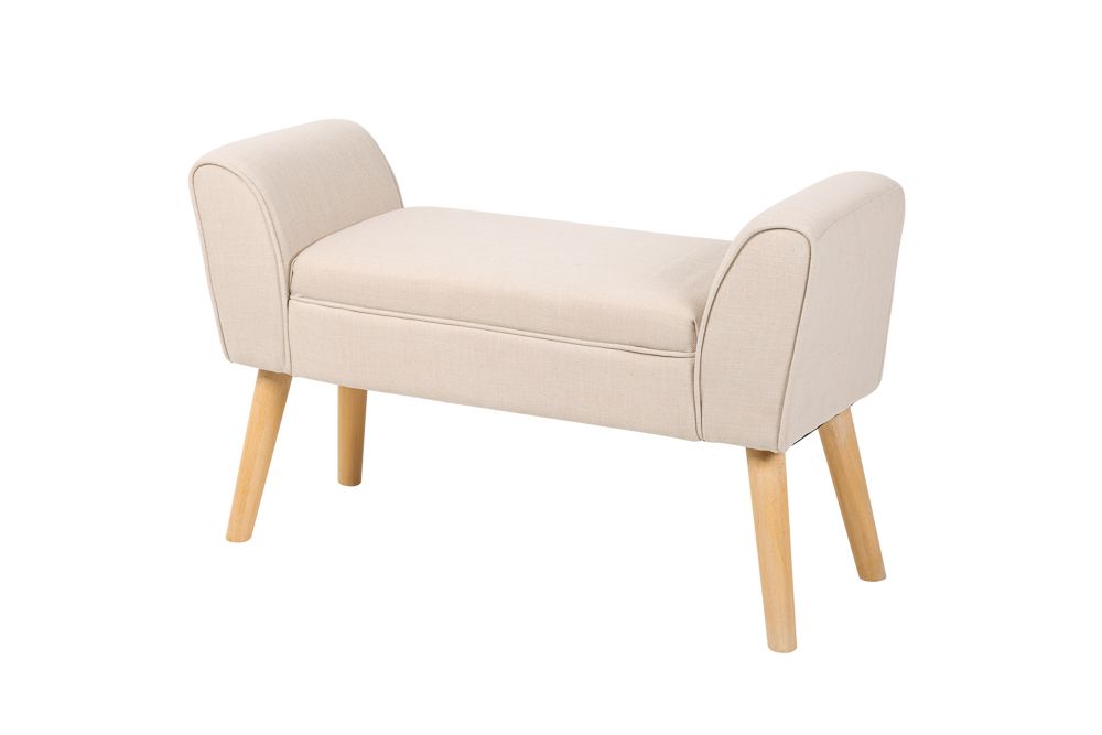 Elegante Sitzbank SCARLETT 90cm beige mit Armlehnen