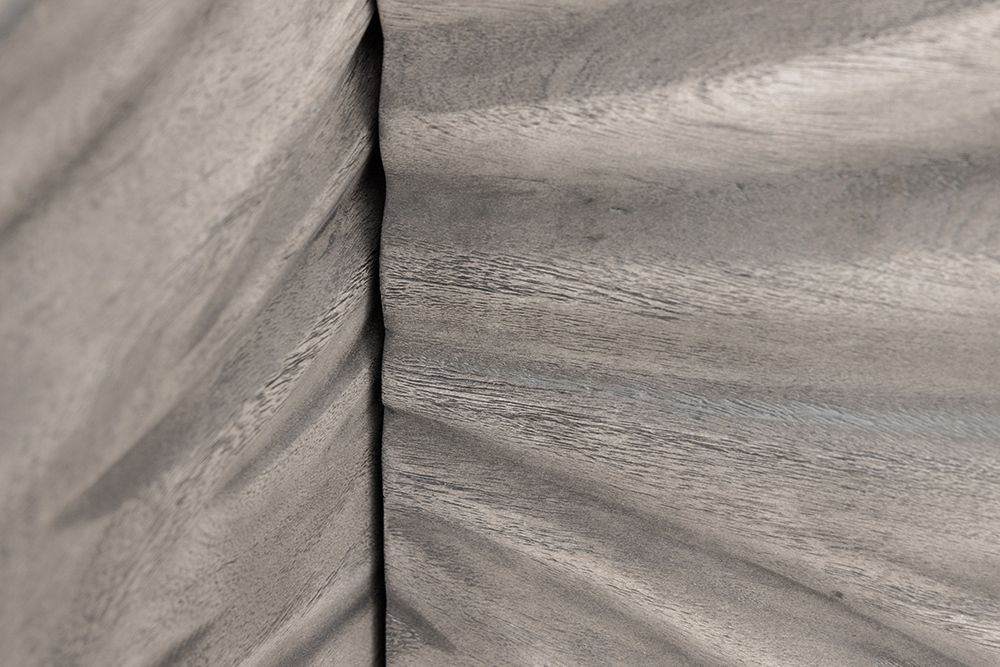 Massivholz Sideboard HURRICANE 175cm grau Akazie 3D-Design