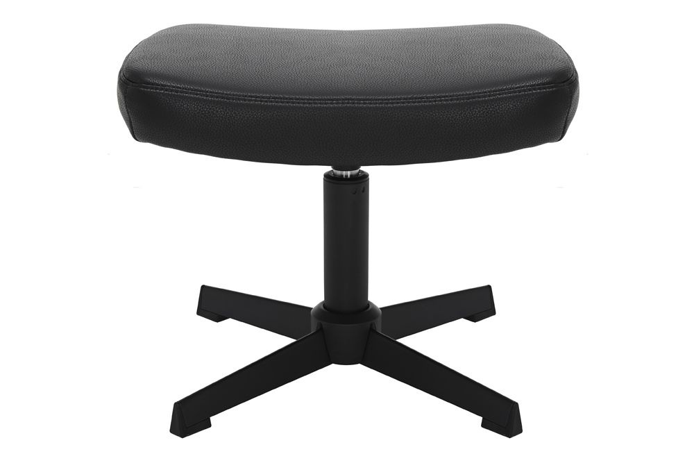 Design Hocker VOGUE 45cm schwarz Kunstleder drehbar Metallbeine Fußhocker