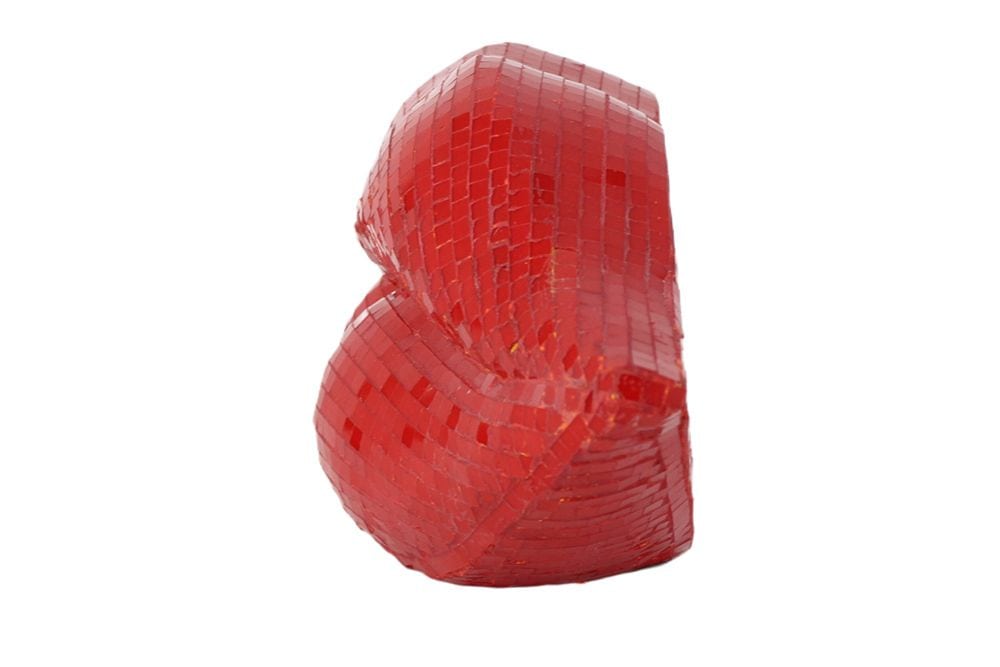 Glamouröse Deko-Figur DISCO LIP 30cm rot Glas-Mosaik-Design handmade