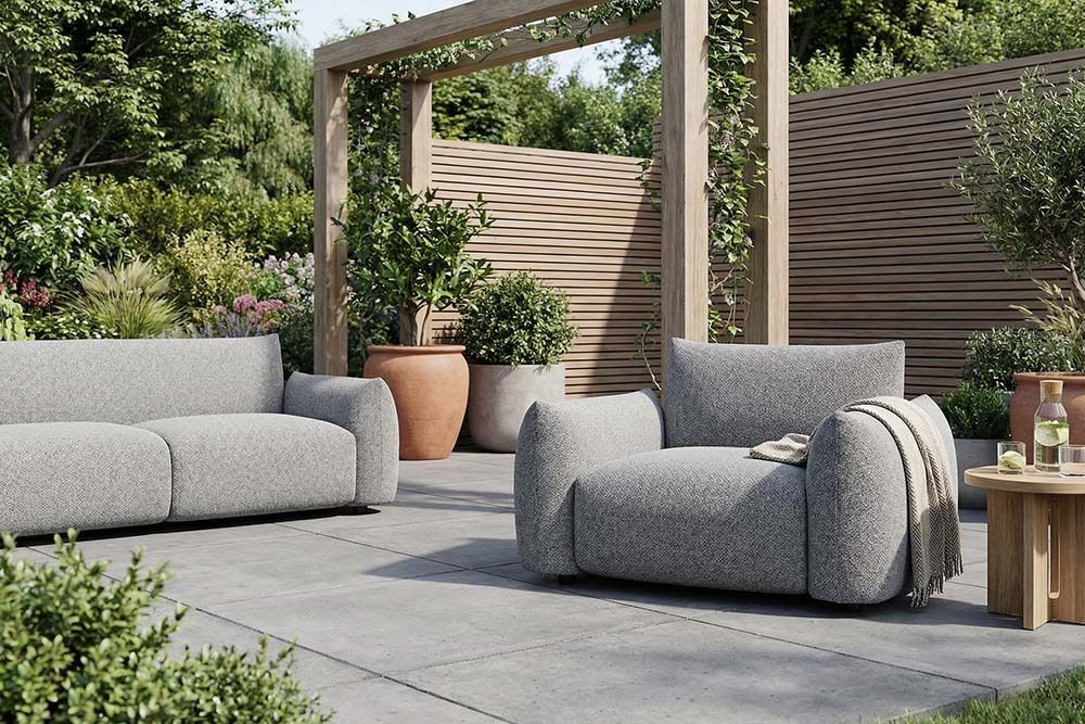 In- und Outdoor Gartensessel SEAHAWK anthrazit Aluminium Olefin 1-Sitzer Sofa wetterfest