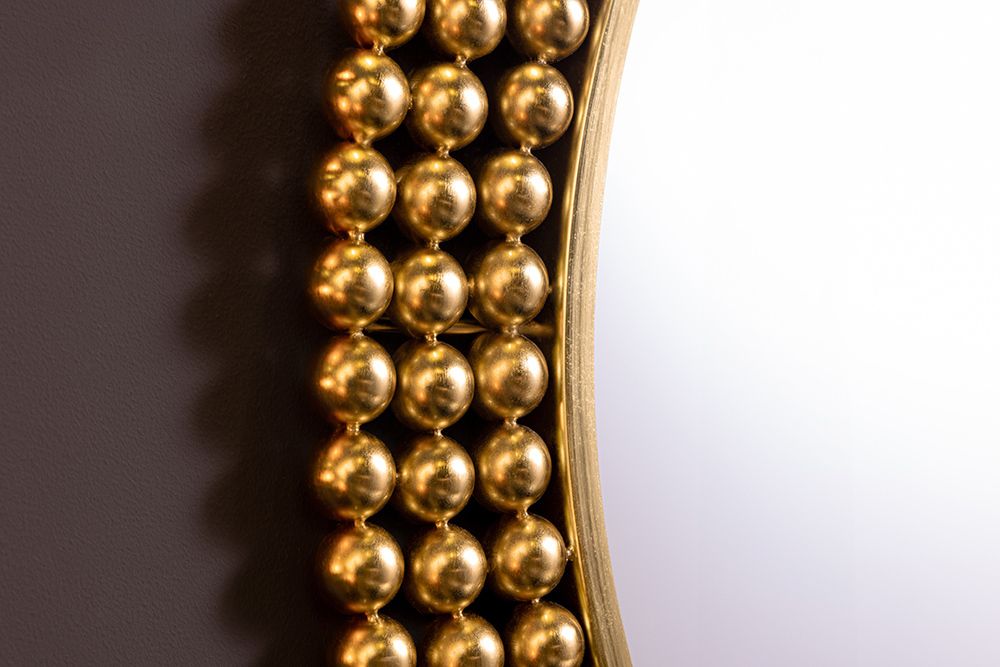 Runder Wandspiegel PEARLS 75cm gold Metall