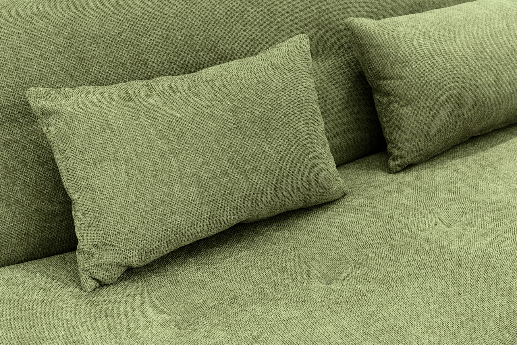 Modernes Schlafsofa ELYPSE 200cm grün Chenille 3-Sitzer Couch inkl. Kissen