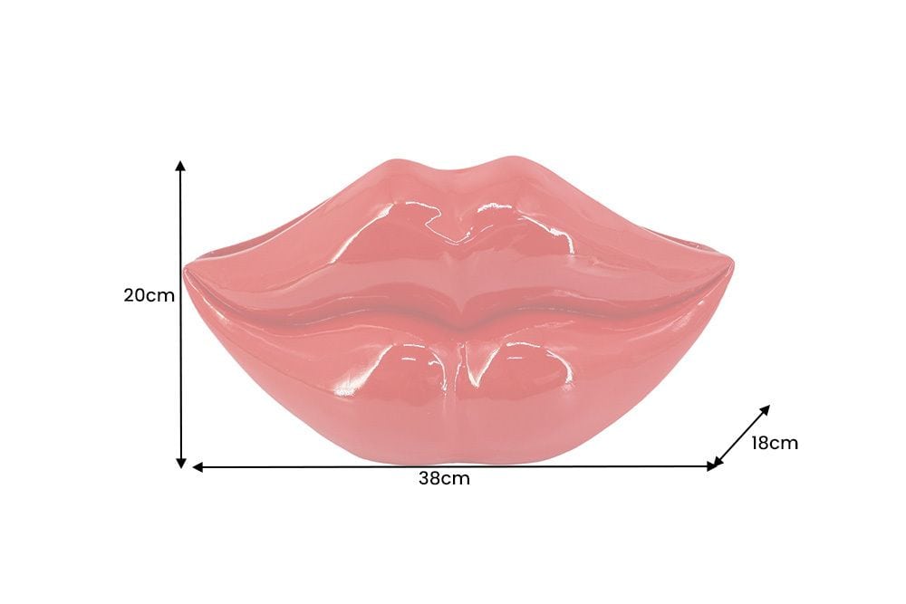Extravagante Deko-Vase LIP 40cm rot handmade Hochglanz