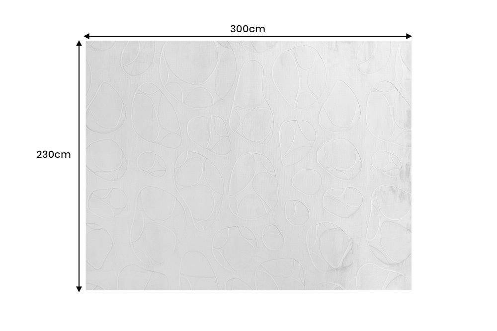 3D Hochflor Teppich LUNA 300x230cm hellgrau Hoch-Tief-Effekt Indoor-Teppich