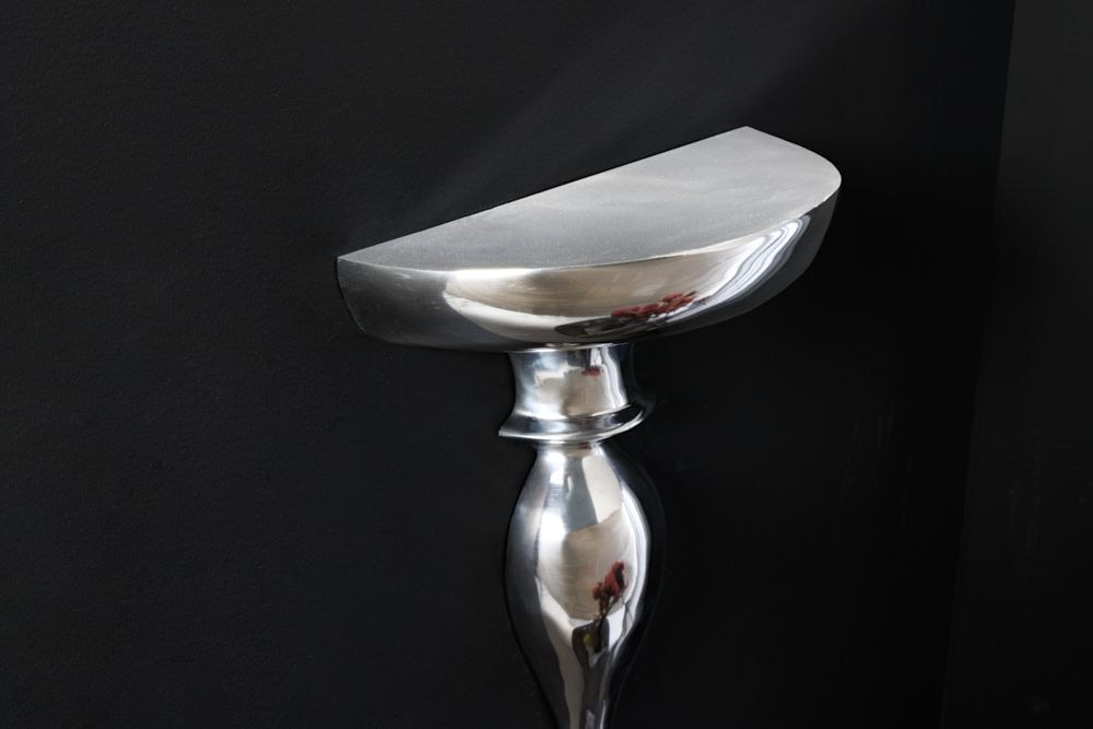 Barocke Wandkonsole SCALA 80cm silber Aluminium Wandregal