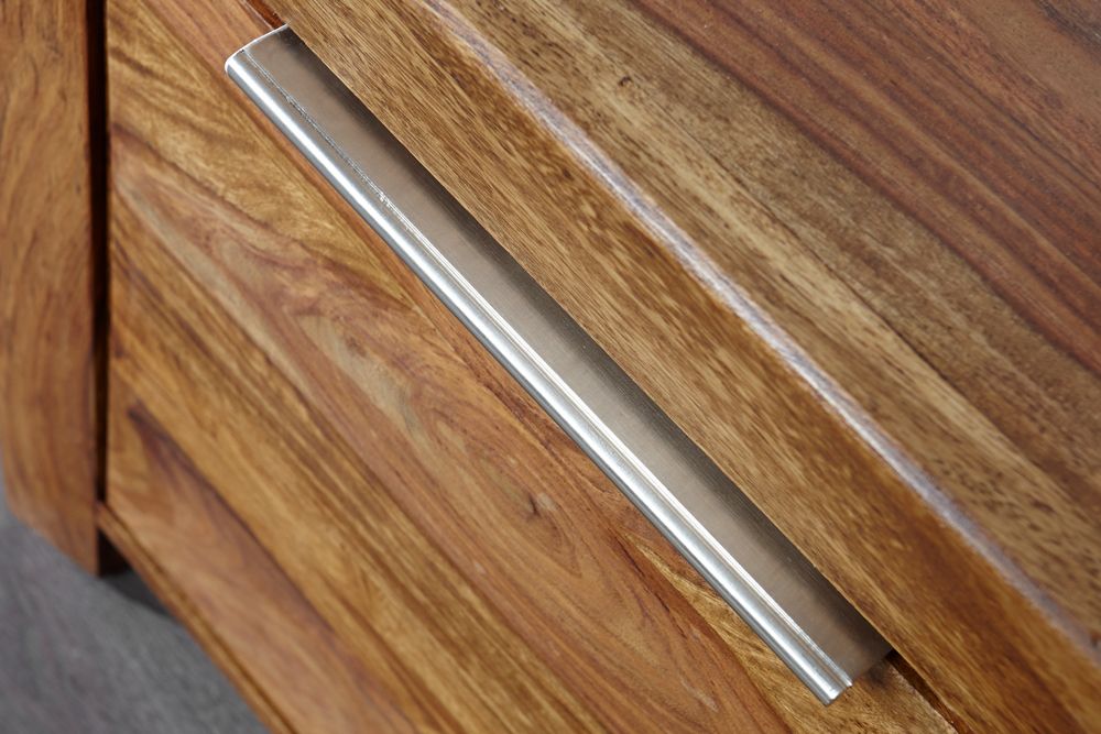 Massives TV-Board PURE 135cm braun Sheesham stone finish Lowboard Palisander