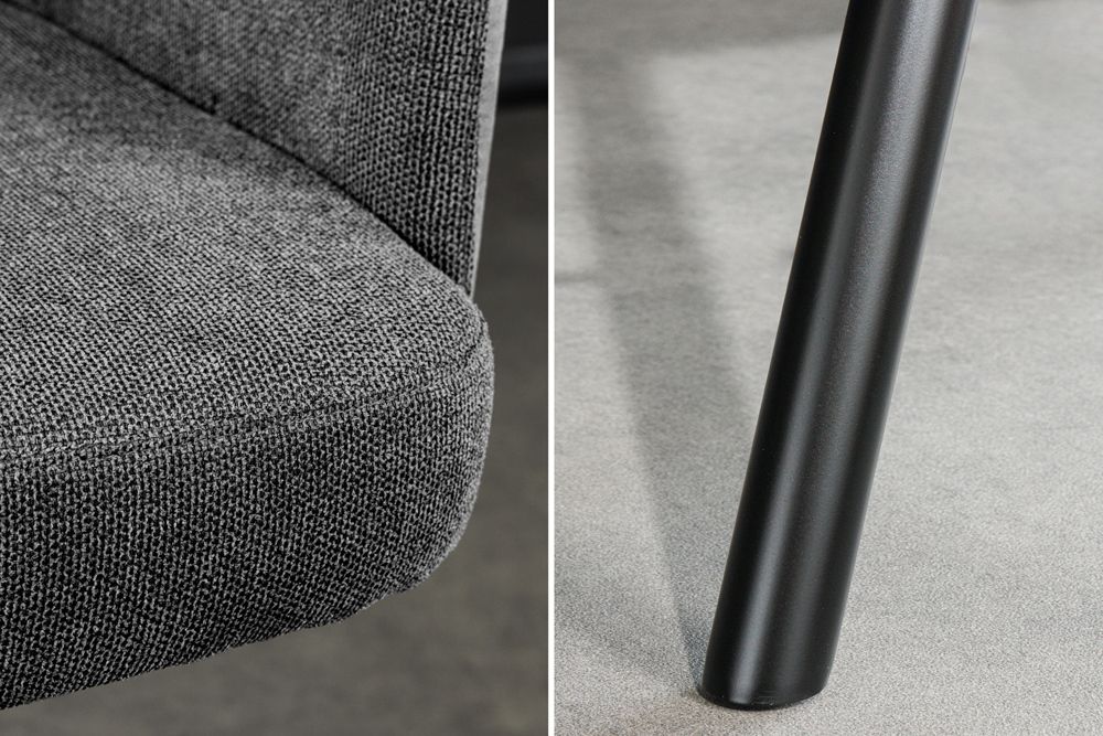 Drehbarer Design Barhocker BIG GEORGE anthrazit Samt Taschenfederkern mit Armlehnen