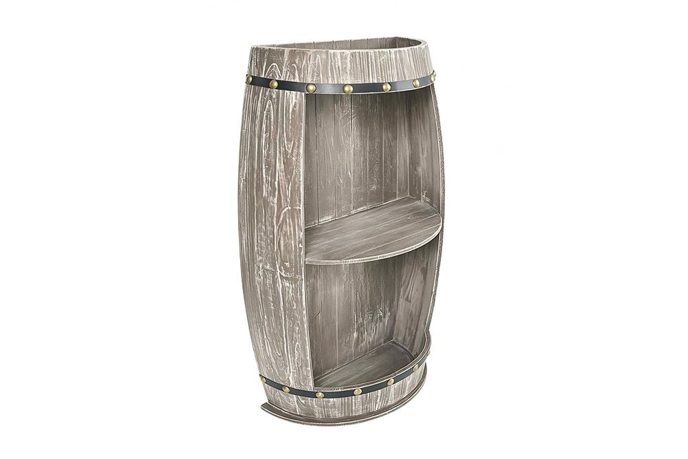 Elegantes Regal BODEGA 79cm natur Pinie halbes Weinfass Shabby Chic