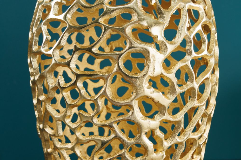 Filigrane Design Vase ABSTRACT LEAF gold 65cm Handarbeit