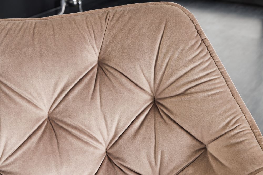 Drehbarer Stuhl THE DUTCH COMFORT greige Samt mit Armlehnen Modern Design