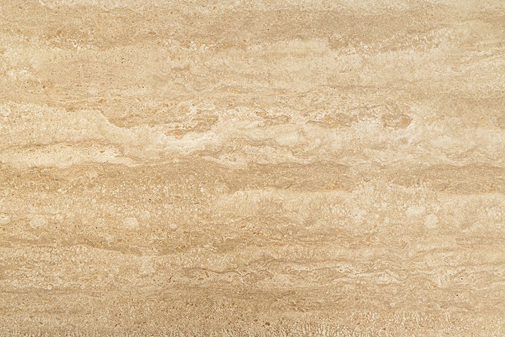 Design Nachttisch SAVOY 50cm grau beige greige Keramik Travertin Beistelltisch
