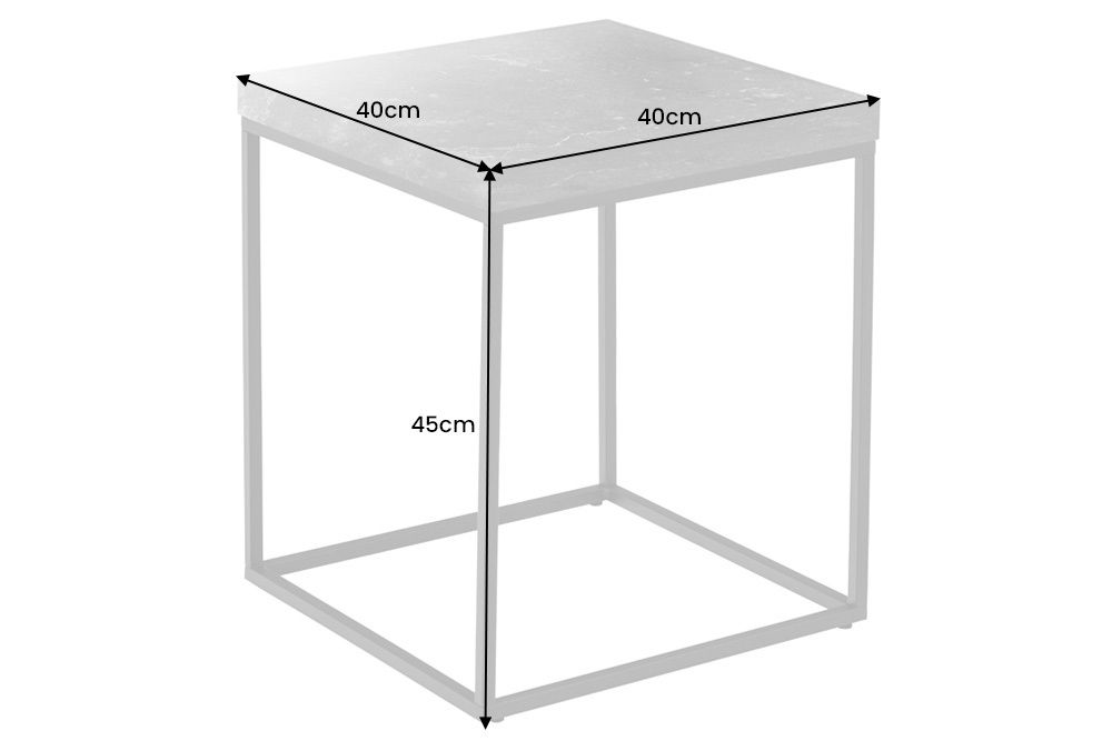 Moderner Beistelltisch ARCHITECTURE 45cm graphit Metallgestell