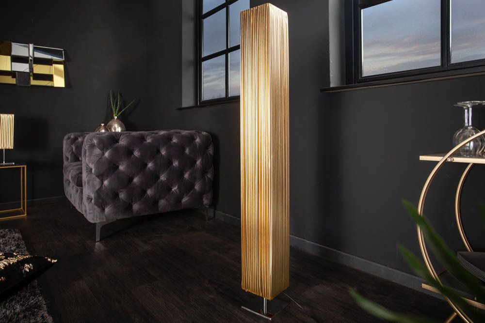 Moderne Designer Stehlampe PARIS 120cm gold Stehleuchte