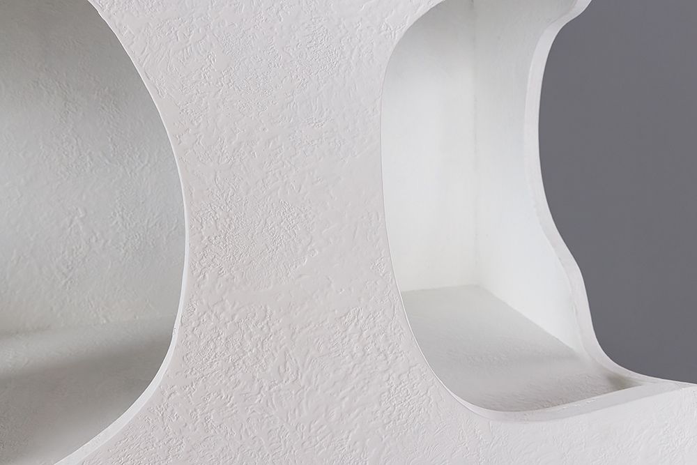 Abstraktes Regal ART AMBIENTE 180cm weiß Beton strukturiert Standregal