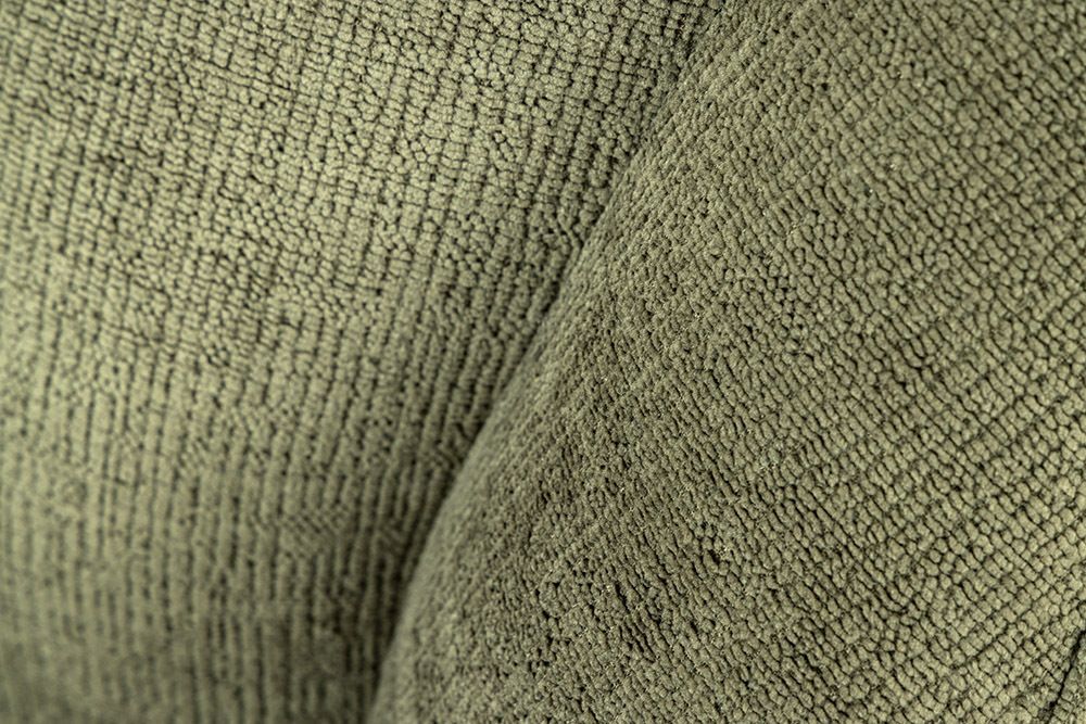 Drehbarer Retro Stuhl AVIGNON grün Chenille schwarze Metallbeine