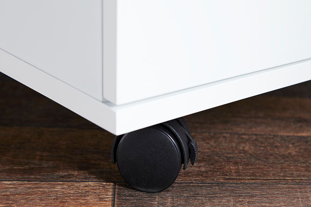 Moderner Rollcontainer BIG DEAL 45cm weiß Hochglanz 3 Schubladen