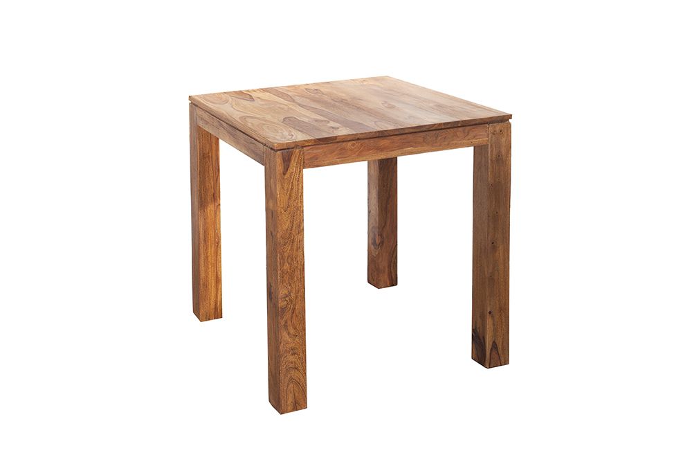 Massivholz Esstisch PURE 70cm braun Sheesham stone finish Bistrotisch quadratisch