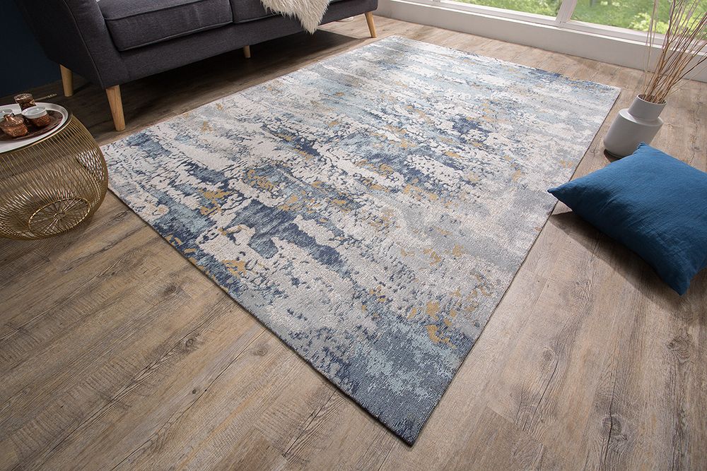 Design Teppich ABSTRAKT 240x160cm blau Baumwolle