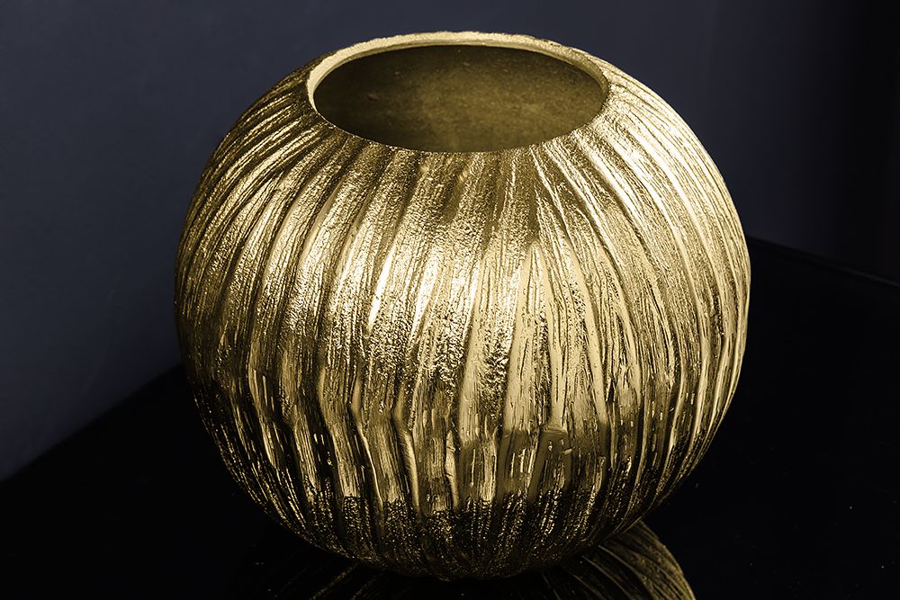 Handgefertigte Deko-Vase ELEGANCE 25cm gold antik Hammerschlag Design