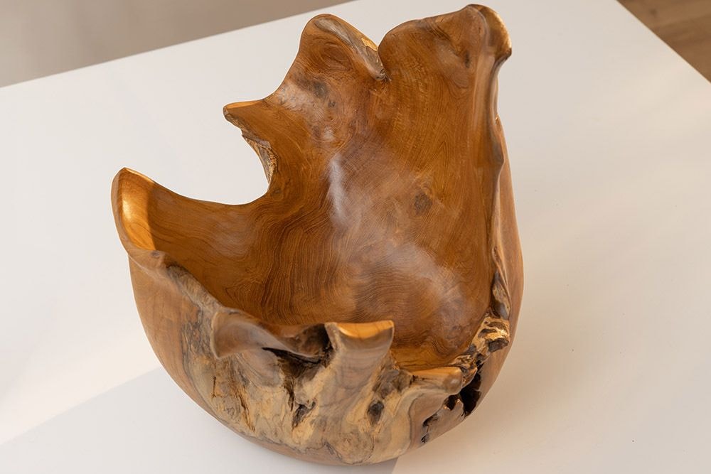 Einzigartige Schale ORGANIC 40cm natur Teak aus Wurzelholz