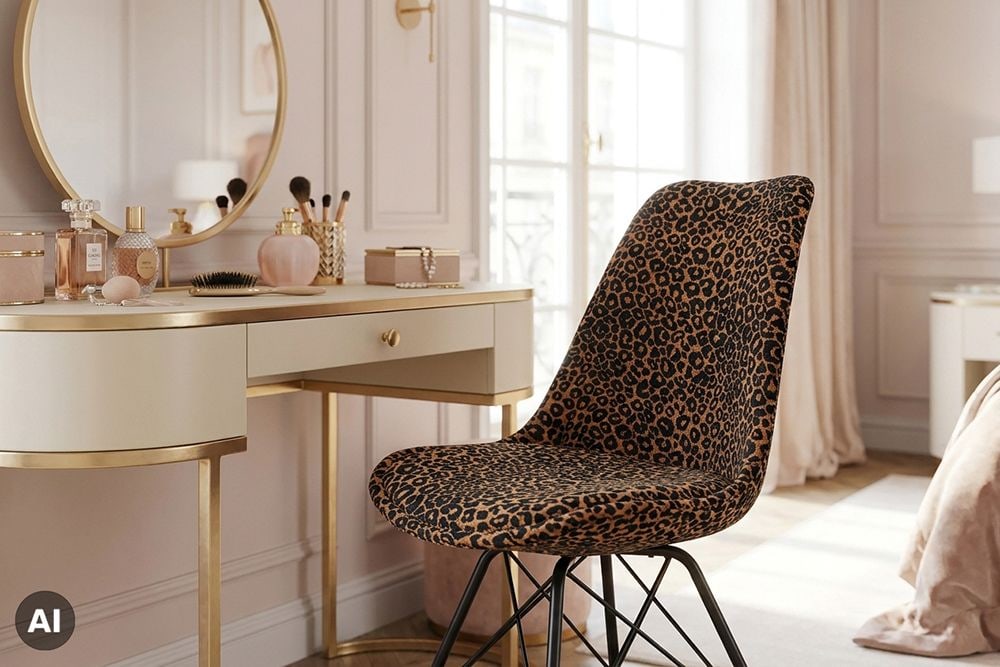Design Stuhl SCANDINAVIA MEISTERSTÜCK braun schwarz Chenille schwarz Metallgestell