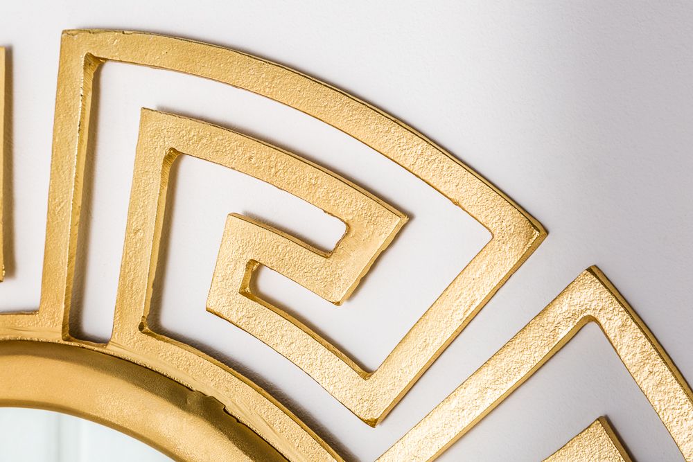 Glamouröser Design Spiegel EUPHORIA XL 85cm gold Wandspiegel Handarbeit aus Metall
