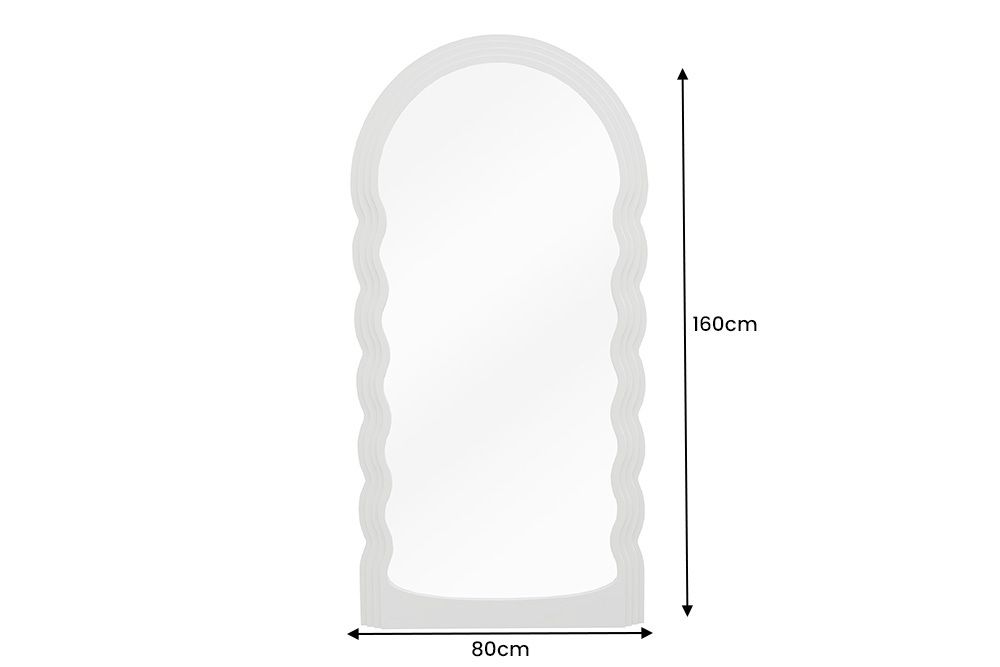 Design Wandspiegel WAVE 160cm greige