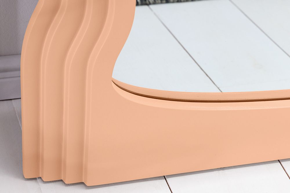 Design Wandspiegel WAVE 160cm apricot Pastell Rundbogen Spiegel
