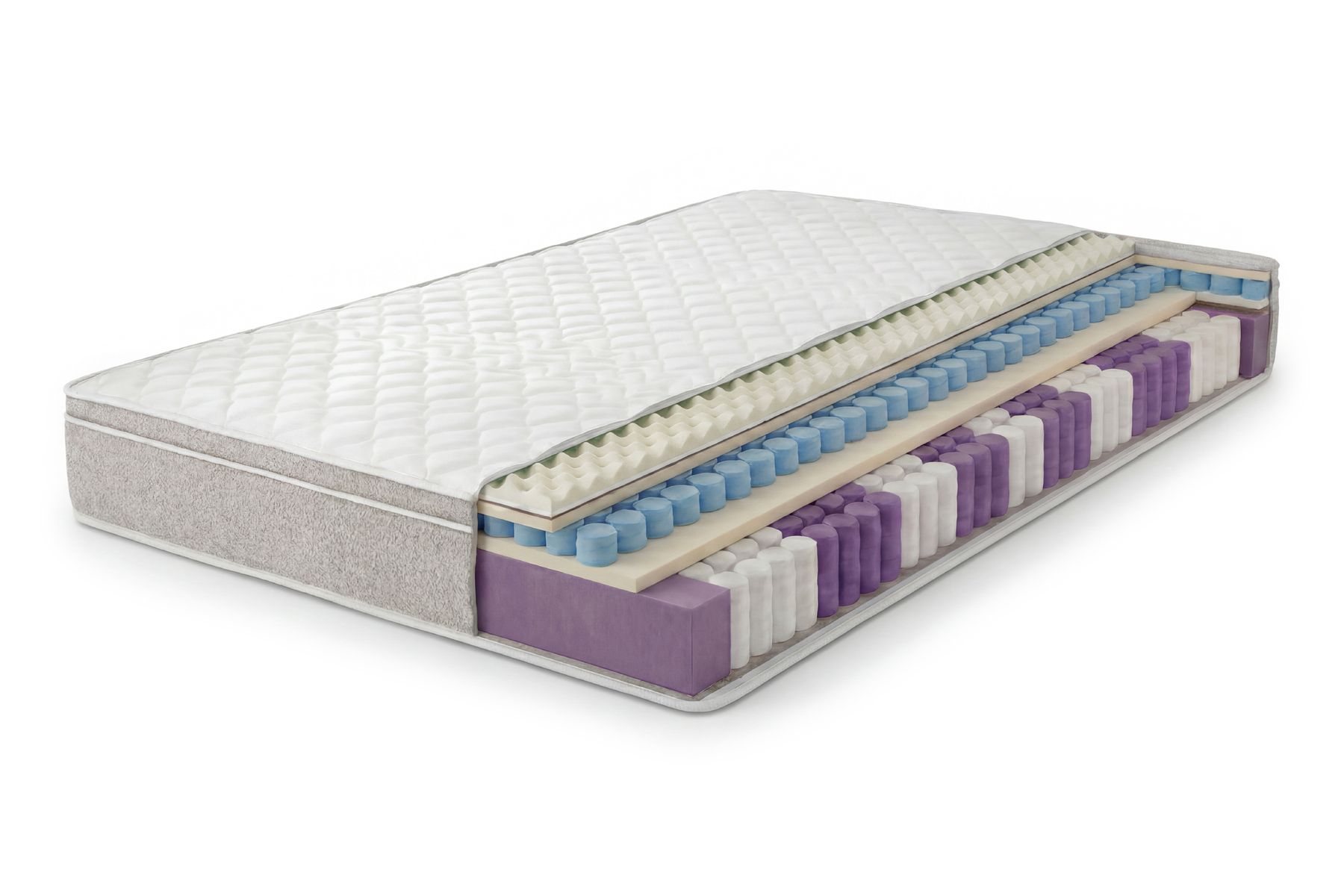 Ergonomische Boxspringmatratze CLOUD FLEX 180x200cm greige Tonnentaschenfederkern 9-Zonen
