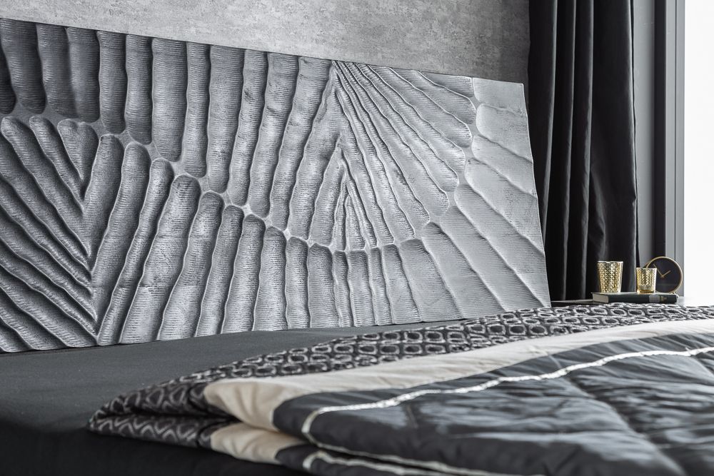 Design Bett SCORPION 180x200cm schwarz Mangoholz 3D Schnitzerei Massivholz Doppelbett
