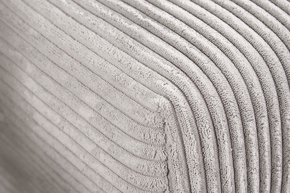 Modernes Ecksofa KENT 220cm beige Cord inkl. Hocker Federkern L-Form Wohnlandschaft