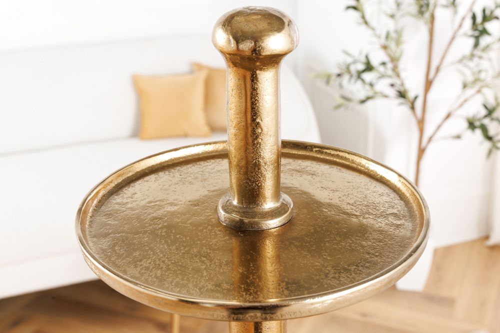 Design XXL Etagere ABSTRACT 150cm gold Metall mit fünf Etagen handmade