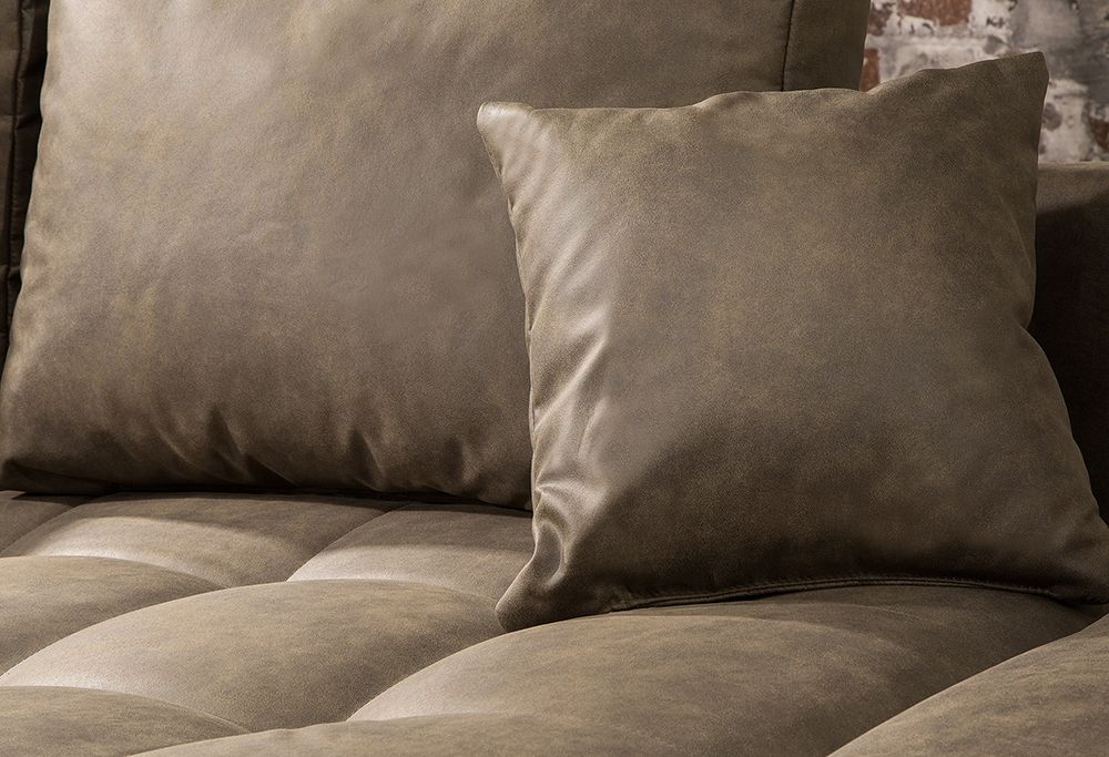 Moderne XXL Wohnlandschaft KENT 305cm taupe Federkern Bigsofa inkl. Hocker