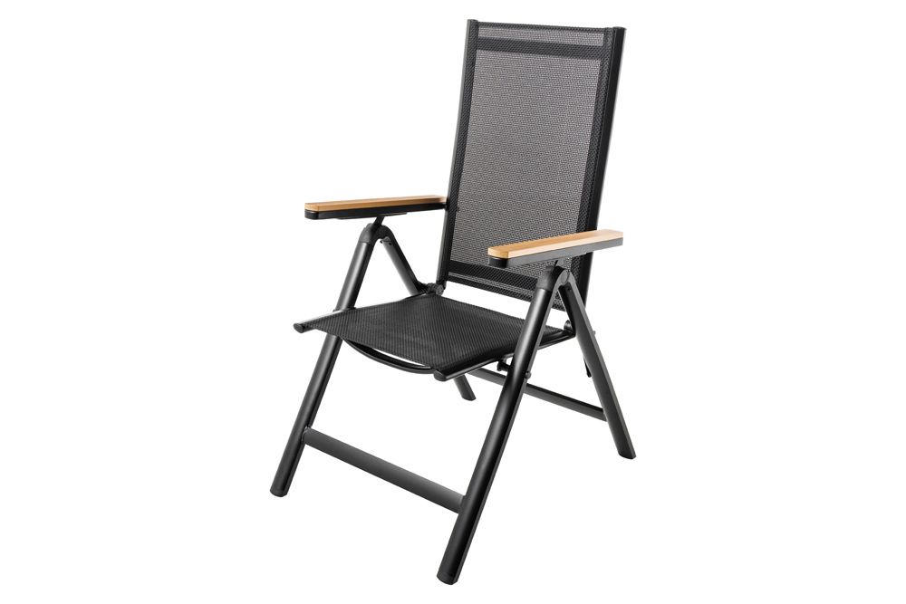 Outdoor Gartenstuhl DESIGNO anthrazit Aluminium klappbar wetterfest Hochlehner
