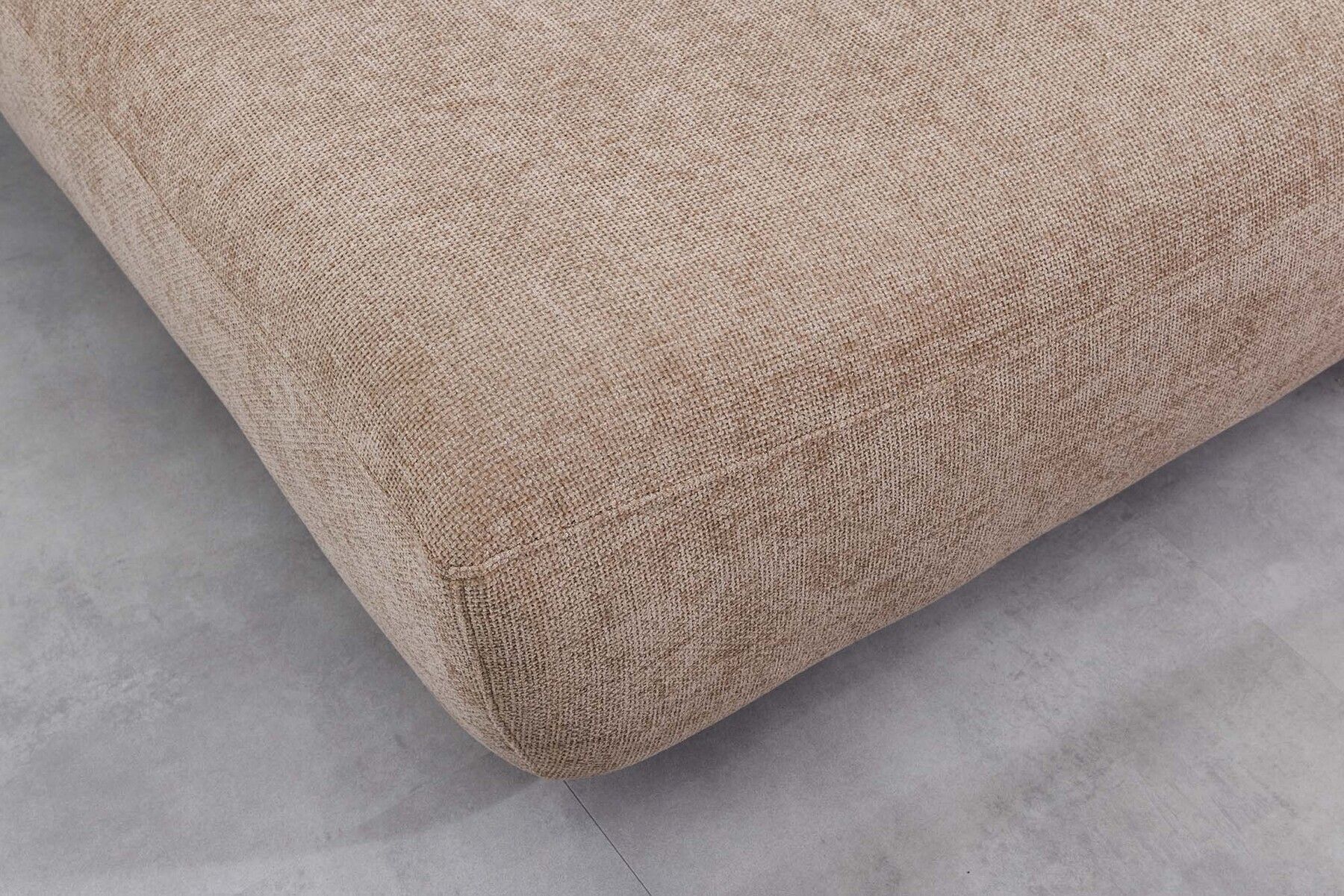 Modernes Schlafsofa ELYPSE 200cm greige Chenille 3-Sitzer Couch inkl. Kissen