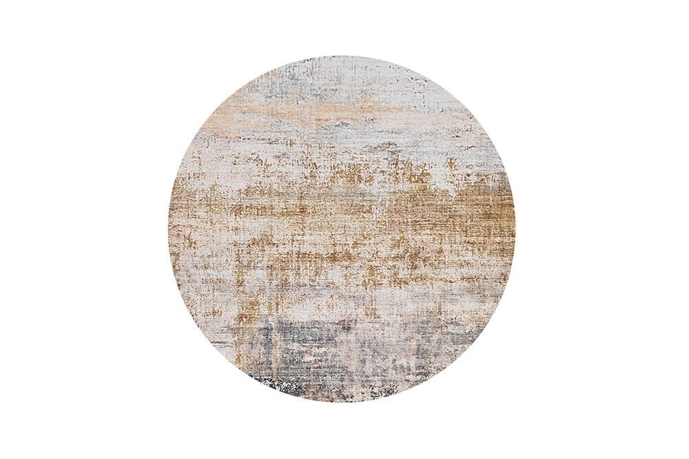 Runder Kurzflor Teppich DESERT PATINA 150cm sand greige taupe Indoor