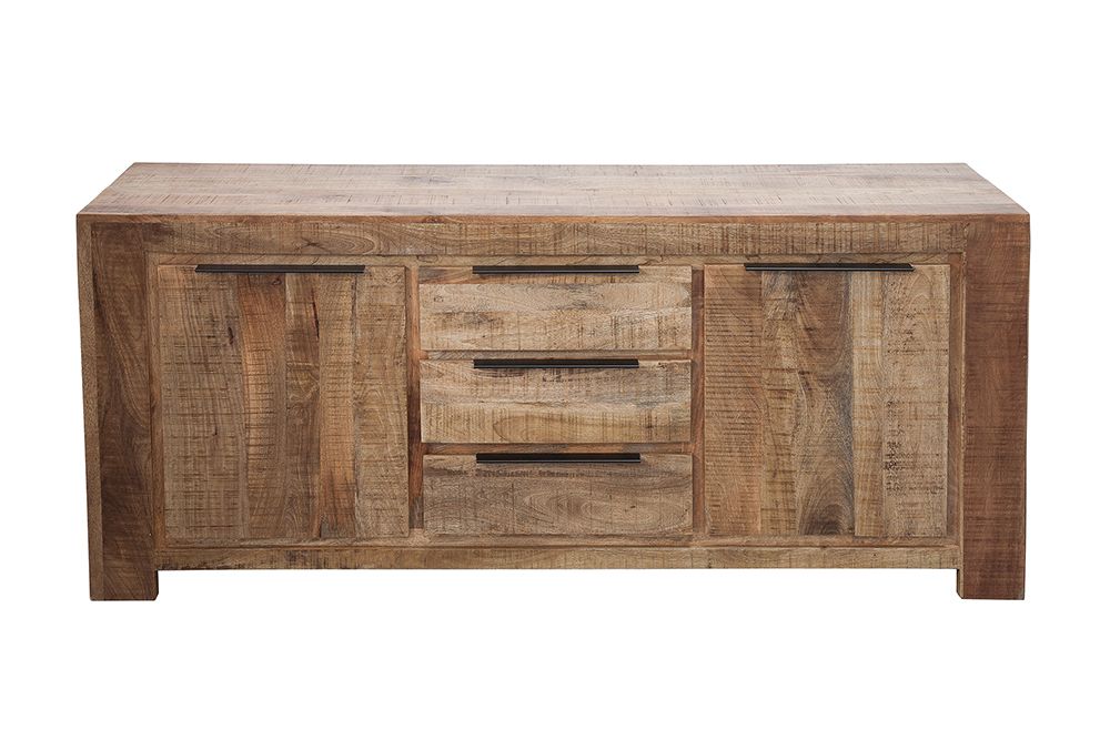 Massives Sideboard IRON CRAFT 175cm Mangoholz Kommode mit Schubladen Handarbeit
