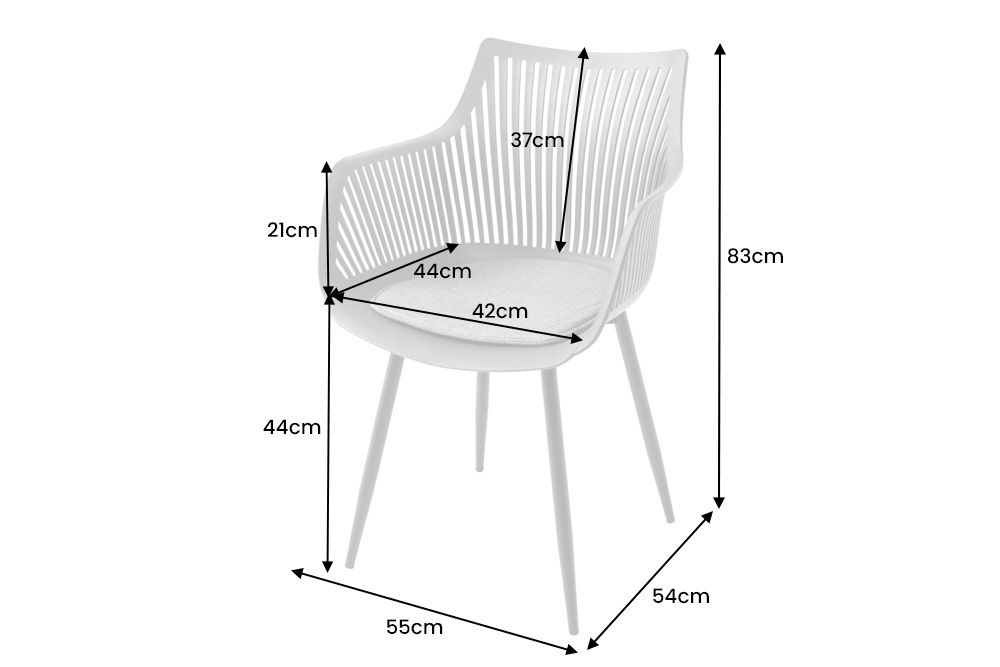 Moderner Stuhl SIGNUM salbei schwarz Kunststoff Gartenstuhl Indoor Outdoor mit Armlehnen