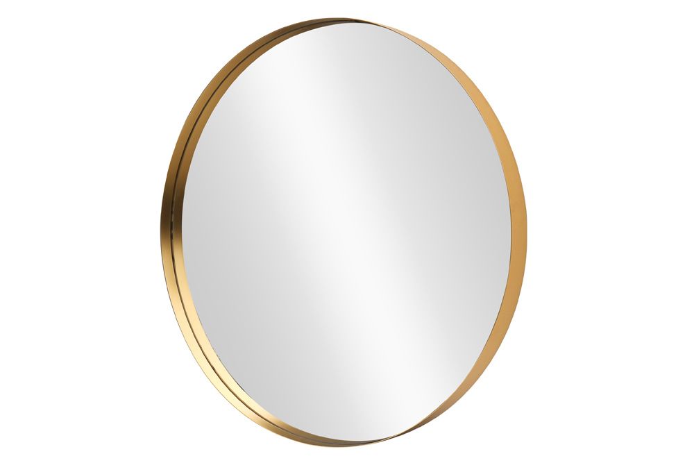 Runder Wandspiegel PORTRAIT 60cm gold mit Metallrahmen