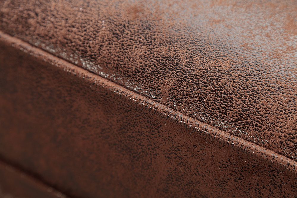Design Ecksofa CHESTERFIELD 270cm antik braun Microfaser Federkern Ottomane links Vintage