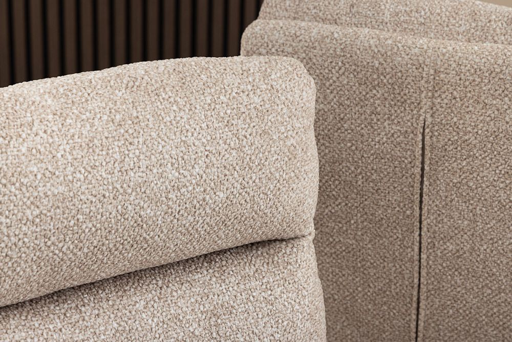 Design Freischwinger Stuhl COMFORT beige Strukturstoff mit Metallgestell