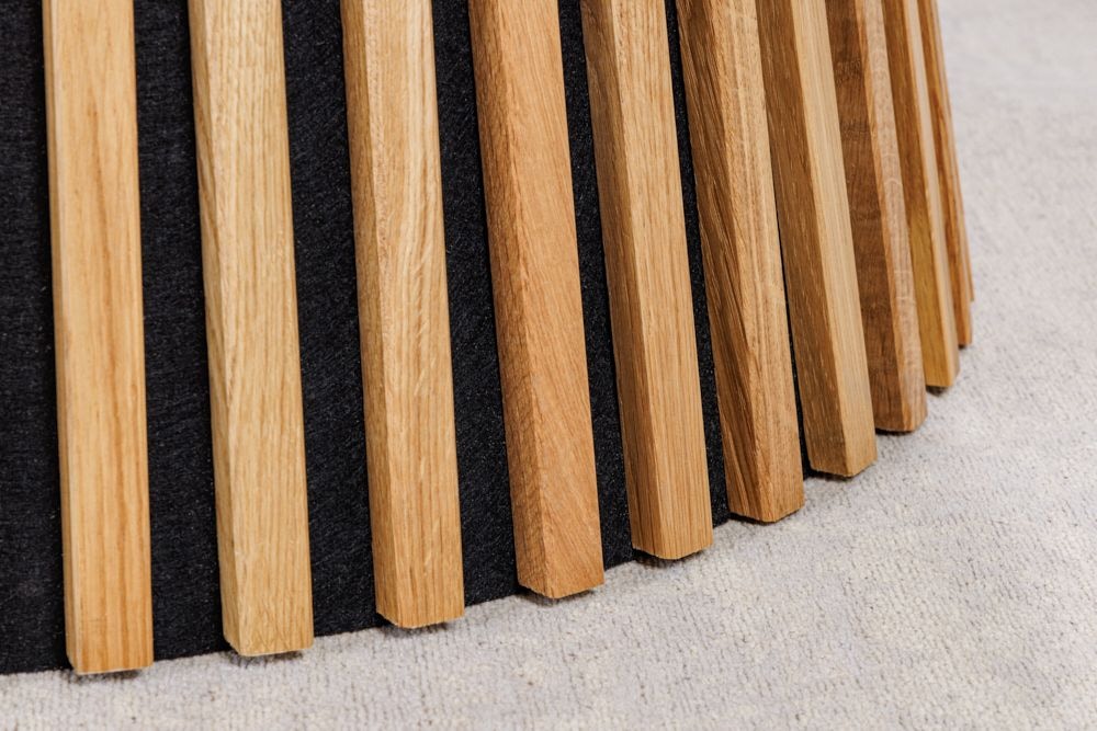 Runder Esstisch VALHALLA WOOD 140cm natur Eichenholz Säulenfuß