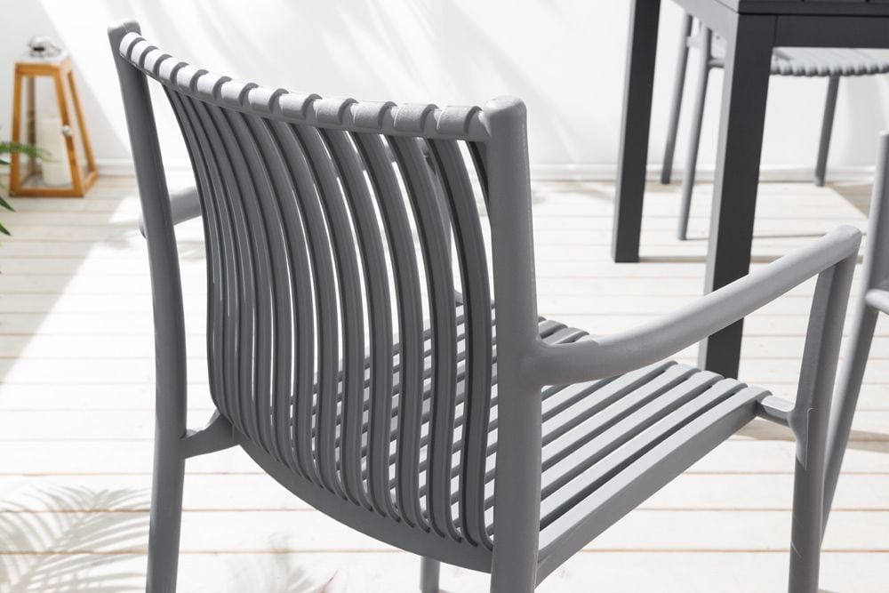 In- und Outdoor Stuhl STUDIO ITALIA anthrazit stapelbar wetterfest Gartenstuhl
