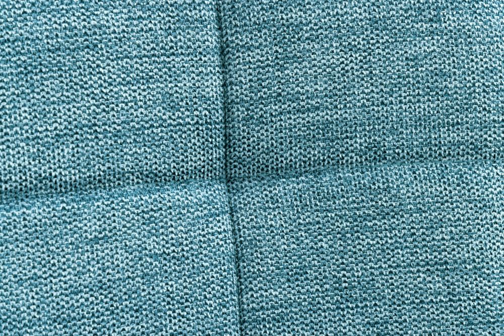Moderner Hocker SCANDINAVIA blau Strukturstoff Metallbeine Fußhocker