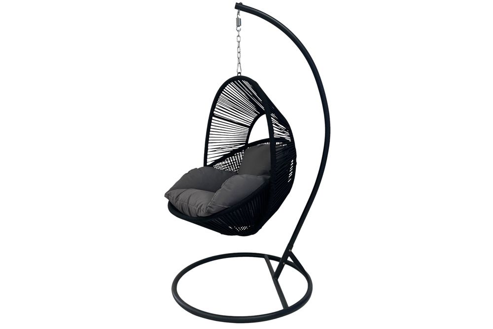 In- und Outdoor Hängesessel AIR ROPE anthrazit schwarz inkl. Kissen